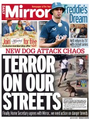 Daily Mirror front page for 11 September 2023