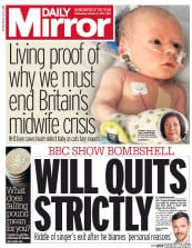 Daily Mirror (UK) Newspaper Front Page for 12 October 2016