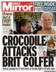 Daily Mirror (UK) Newspaper Front Page for 12 November 2013