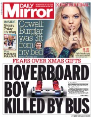 Daily Mirror (UK) Newspaper Front Page for 12 December 2015