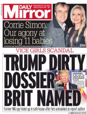 Daily Mirror (UK) Newspaper Front Page for 12 January 2017