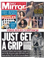 Daily Mirror (UK) Newspaper Front Page for 12 January 2021