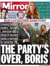Daily Mirror front page for 12 January 2022