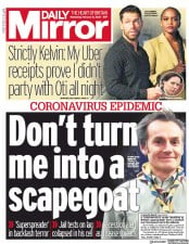 Daily Mirror (UK) Newspaper Front Page for 12 February 2020