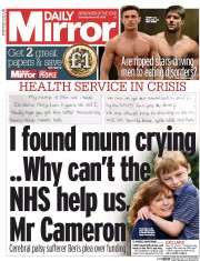 Daily Mirror (UK) Newspaper Front Page for 12 March 2016