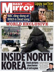 Daily Mirror Newspaper Front Page (UK) for 12 April 2013