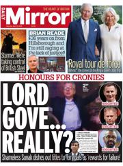 Daily Mirror front page for 12 April 2025