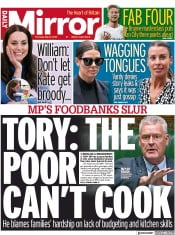 Daily Mirror front page for 12 May 2022