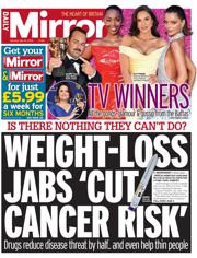 Daily Mirror front page for 12 May 2025