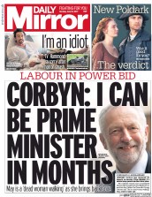 Daily Mirror (UK) Newspaper Front Page for 12 June 2017