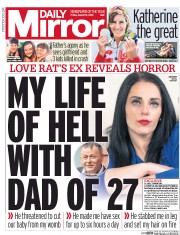 Daily Mirror (UK) Newspaper Front Page for 12 August 2016