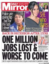 Daily Mirror (UK) Newspaper Front Page for 12 August 2020