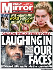 Daily Mirror (UK) Newspaper Front Page for 13 November 2012