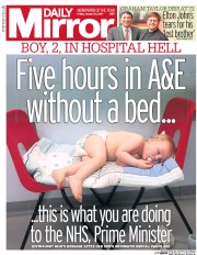 Daily Mirror (UK) Newspaper Front Page for 13 January 2017