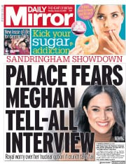 Daily Mirror (UK) Newspaper Front Page for 13 January 2020