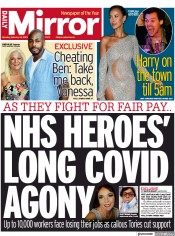 Daily Mirror (UK) Newspaper Front Page for 13 February 2023