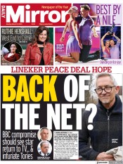 Daily Mirror front page for 13 March 2023