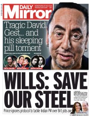 Daily Mirror (UK) Newspaper Front Page for 13 April 2016