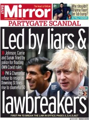 Daily Mirror (UK) Newspaper Front Page for 13 April 2022