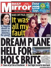 Daily Mirror (UK) Newspaper Front Page for 13 July 2013