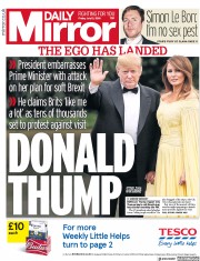 Daily Mirror (UK) Newspaper Front Page for 13 July 2018