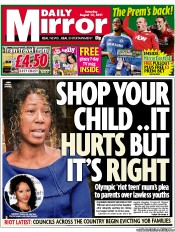 Daily Mirror Newspaper Front Page (UK) for 13 August 2011