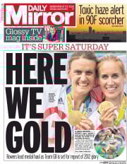 Daily Mirror (UK) Newspaper Front Page for 13 August 2016