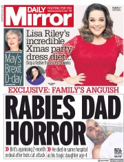 Daily Mirror (UK) Newspaper Front Page for 14 November 2018