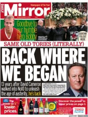 Daily Mirror front page for 14 November 2023
