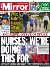 Daily Mirror (UK) Newspaper Front Page for 14 December 2022