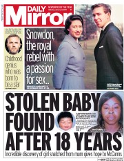Daily Mirror (UK) Newspaper Front Page for 14 January 2017