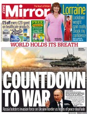 Daily Mirror (UK) Newspaper Front Page for 14 February 2022