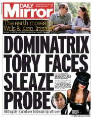 Daily Mirror (UK) Newspaper Front Page for 14 April 2016