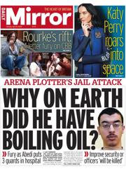 Daily Mirror front page for 14 April 2025