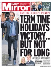 Daily Mirror (UK) Newspaper Front Page for 14 May 2016