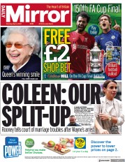 Daily Mirror front page for 14 May 2022