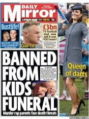 Daily Mirror Newspaper Front Page (UK) for 14 June 2012
