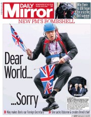Daily Mirror (UK) Newspaper Front Page for 14 July 2016