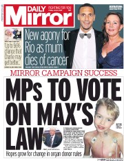 Daily Mirror (UK) Newspaper Front Page for 14 July 2017