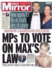Daily Mirror (UK) Newspaper Front Page for 14 July 2017