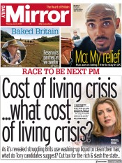 Daily Mirror (UK) Newspaper Front Page for 14 July 2022