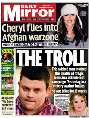 Daily Mirror (UK) Newspaper Front Page for 14 September 2011