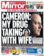 Daily Mirror (UK) Newspaper Front Page for 14 September 2019