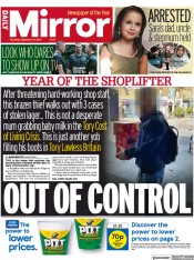 Daily Mirror front page for 14 September 2023