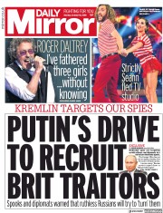 Daily Mirror (UK) Newspaper Front Page for 15 October 2018