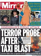 Daily Mirror (UK) Newspaper Front Page for 15 November 2021