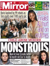 Daily Mirror (UK) Newspaper Front Page for 15 December 2021