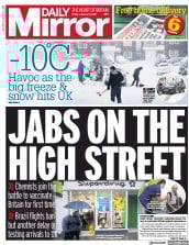 Daily Mirror (UK) Newspaper Front Page for 15 January 2021