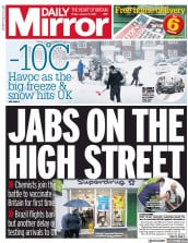 Daily Mirror (UK) Newspaper Front Page for 15 January 2021