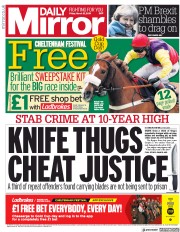 Daily Mirror (UK) Newspaper Front Page for 15 March 2019